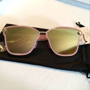 Sunnies - Pink Frame, Gold Mirror Lenses